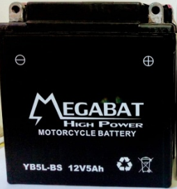 BATERIA MOTO MEGABAT  YB5L-BS 12V 5AH