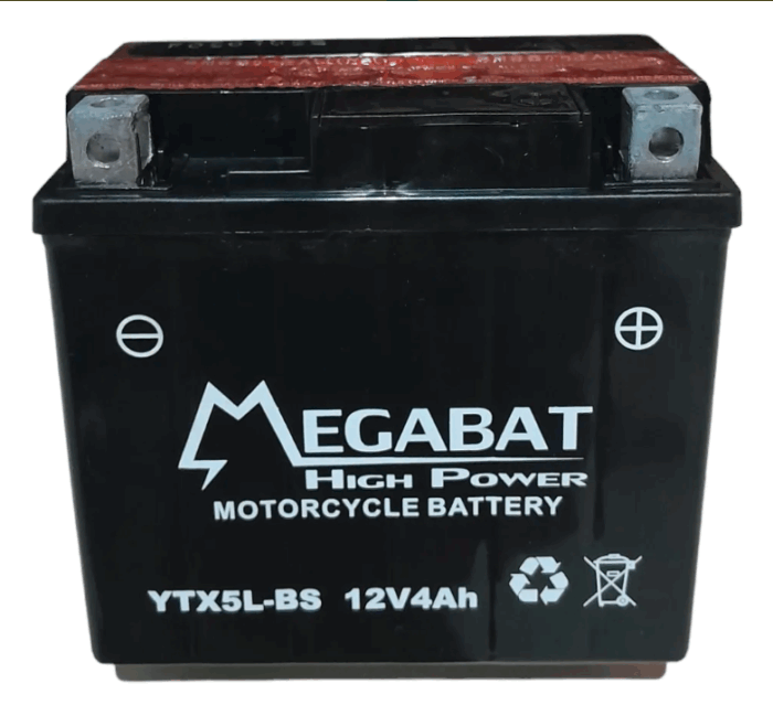 BATERIA MOTO MEGABAT YTX5L-BS 12V 4AH