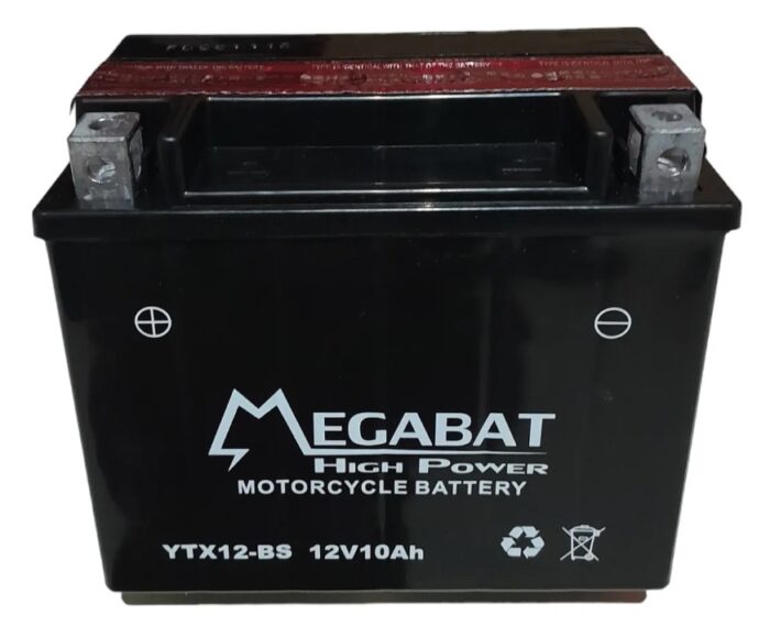 BATERIA MOTO MEGABAT YTX12-BS 12V 10AH